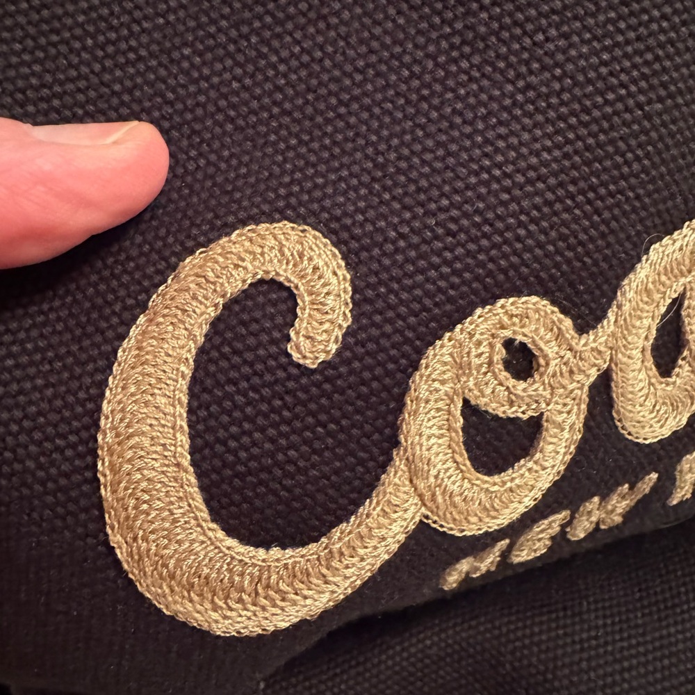 Authentic Coach Black Backpack with Gold Logo with authenticity attached - Picture 3 of 10